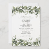 色あせグリーンユーカリ結婚式招待状 招待状 (正面)