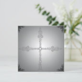 色あせケルト十字形ゴシック招待状 招待状 (スタンド正面)