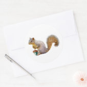 色あせステッカー付きリス ラウンドシール (封筒)