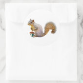 色あせステッカー付きリス ラウンドシール (バッグ)