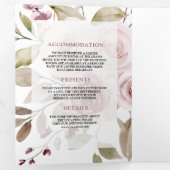 色あせバラフローラアンパサンドQRコー結婚ド 三つ折り招待状 (内部最初)