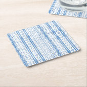 色あせフェアアイルニットウェアウォーターカラーコージーカビンコア スクエアペーパーコースター (アングル)