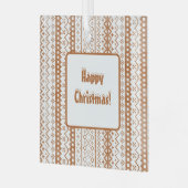 色あせフェアアイルニットウォーターカラーカビコアオレンジ ガラスオーナメント (正面左)