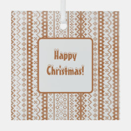 色あせフェアアイルニットウォーターカラーカビコアオレンジ ガラスオーナメント