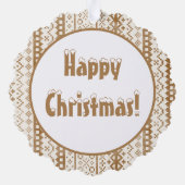 色あせフェアアイルニットウォーターカラーカビコーブブラウン オーナメントカード (裏面)