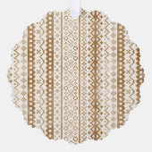 色あせフェアアイルニットウォーターカラーカビコーブブラウン オーナメントカード (正面)