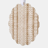 色あせフェアアイルニットウォーターカラーカビコーブブラウン オーナメントカード (左)