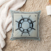 色あせブルーをテーマ航海のにした クッション (ブランケット)