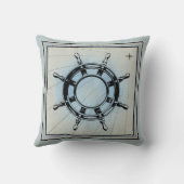 色あせブルーをテーマ航海のにした クッション (裏面)