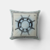 色あせブルーをテーマ航海のにした クッション (正面)