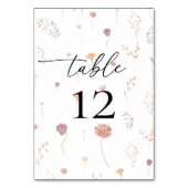 色あせワイルドフラワーズトランスペアレントフローラ秋の結婚式 テーブルナンバー (正面)