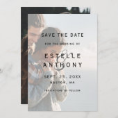 色あせ写真アンパサンド結婚ーズ セーブザデート (正面/裏面)