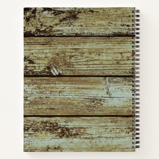 色あせ動揺してた木の板はグリーンコテージコア ノートブック (裏面)
