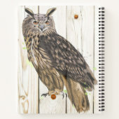 色あせ威厳のあるた木の板に乗った絵を描フウル ノートブック (裏面)