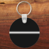 色あせ白ストライプオンブラック キーホルダー (正面)