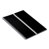 色あせ白ストライプオンブラック ノートブック (右側)