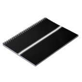 色あせ白ストライプオンブラック ノートブック (左側)