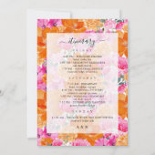 色あせ結婚たフローラのウェルカムレターの旅程カード 招待状 (裏面)