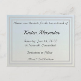 色あせ青グラデーション日付はがきを保存 ポストカード