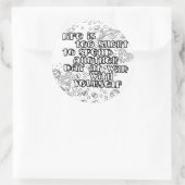 色あなた自身のステッカーライフ引用文 ラウンドシール (バッグ)