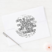 色あなた自身のステッカーライフ引用文 ラウンドシール (封筒)