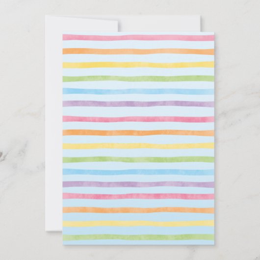 色あふれる年 |レインボーファースト誕生日 招待状 (裏面)