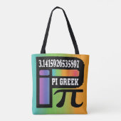 色おもしろい付きチャクラ数学PIギリシャ文字シンボル トートバッグ (裏面)