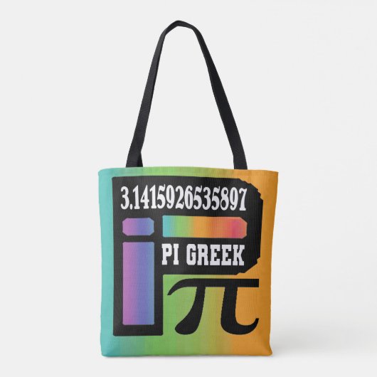 色おもしろい付きチャクラ数学PIギリシャ文字シンボル トートバッグ (裏面)