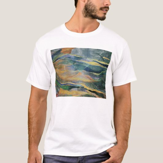 色および平野の事件(テンペラおよびpenci tシャツ (正面)