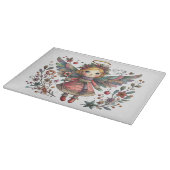 色お洒落の翼を持つ数々のクリスマス天使 カッティングボード (角)