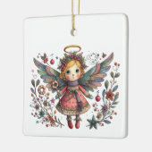 色お洒落の翼を持つ数々のクリスマス天使 セラミックオーナメント (左)