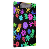 色かわいいポップ・アートの花のクリップボパーソナライズされたード クリップボード (右)