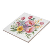 色かわいらし付き数々のフローラブーケセラミックタイル タイル (側面)