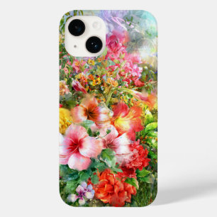 色かわいらし付き水彩フローラ Case-Mate iPhone 14ケース