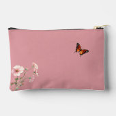 色かわいらし水彩ワイルドフラワーとモノグラム アクセサリーポーチ (裏面)