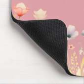 色かわいらし水彩ワイルドフラワーとモノグラム マウスパッド (コーナー)