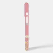 色かわいらし水彩ワイルドフラワーとモノグラム Case-Mate iPhoneケース (裏面 / 左)