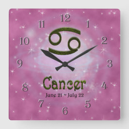 色がん〔占星術の〕十二宮図占星術の標識 スクエア壁時計