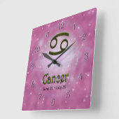 色がん〔占星術の〕十二宮図占星術の標識 スクエア壁時計 (傾斜)