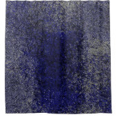 色が剥がれていく青い縞模様 シャワーカーテン (正面)