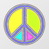 色が塗りつぶされたPEACE記号1 ウィンドウサイン (シート)
