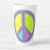 色が塗りつぶされたPEACE記号1 カフェラテマグ (正面)