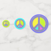 色が塗りつぶされたPEACE記号1 コンフェッティ (正面)
