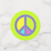 色が塗りつぶされたPEACE記号1 コンフェッティ (スモール正面)