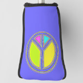 色が塗りつぶされたPEACE記号1 ゴルフヘッドカバー (回転90)