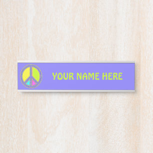 色が塗りつぶされたPEACE記号1 サインプレート