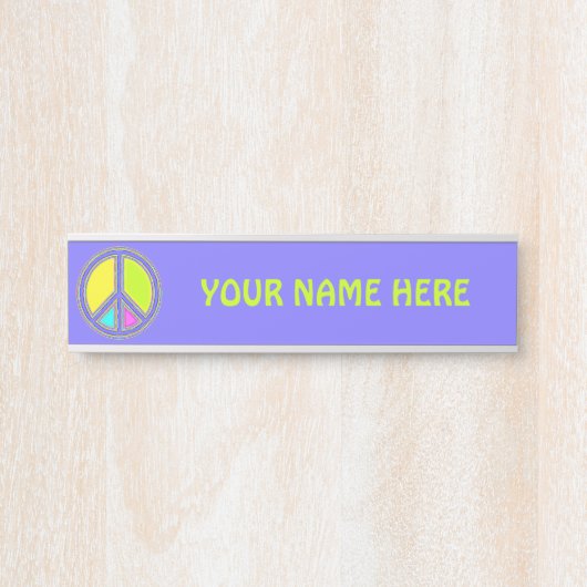 色が塗りつぶされたPEACE記号1 サインプレート (正面)