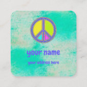 色が塗りつぶされたPEACE記号1 スクエア名刺 (裏面)