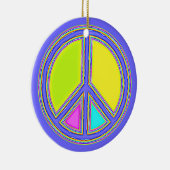 色が塗りつぶされたPEACE記号1 セラミックオーナメント (右)