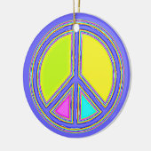色が塗りつぶされたPEACE記号1 セラミックオーナメント (左)